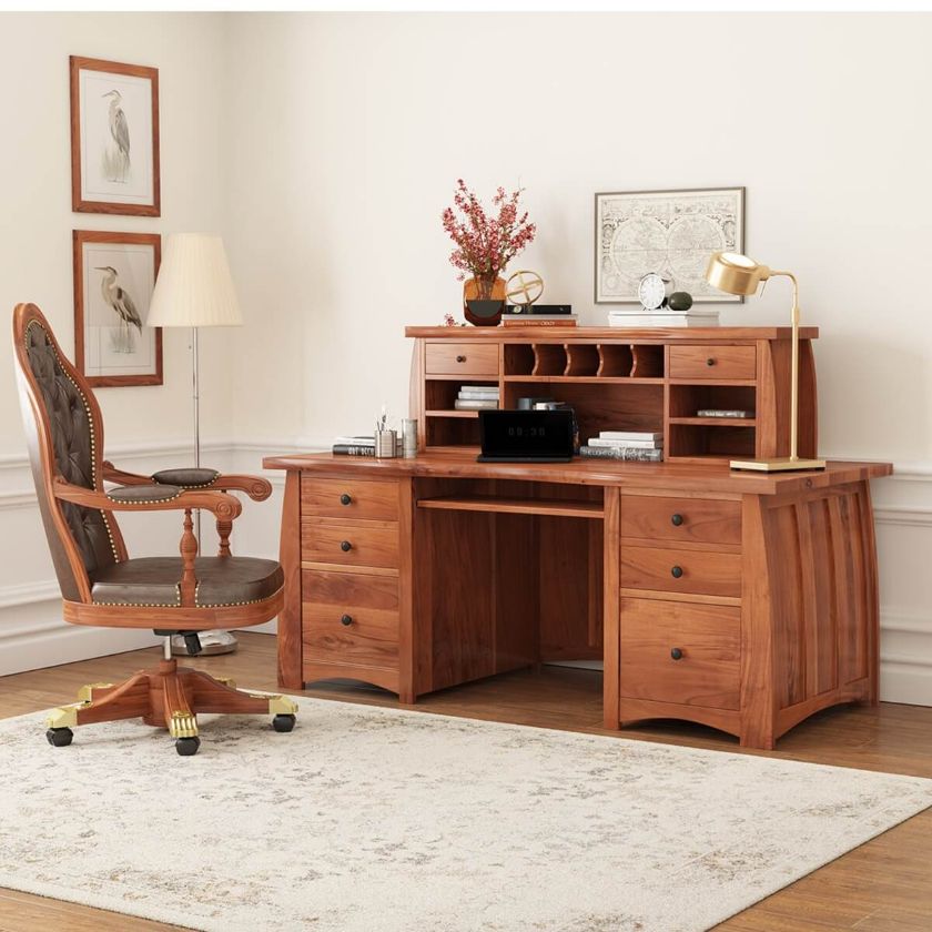 Helston Solid Wood Executive Desk Image